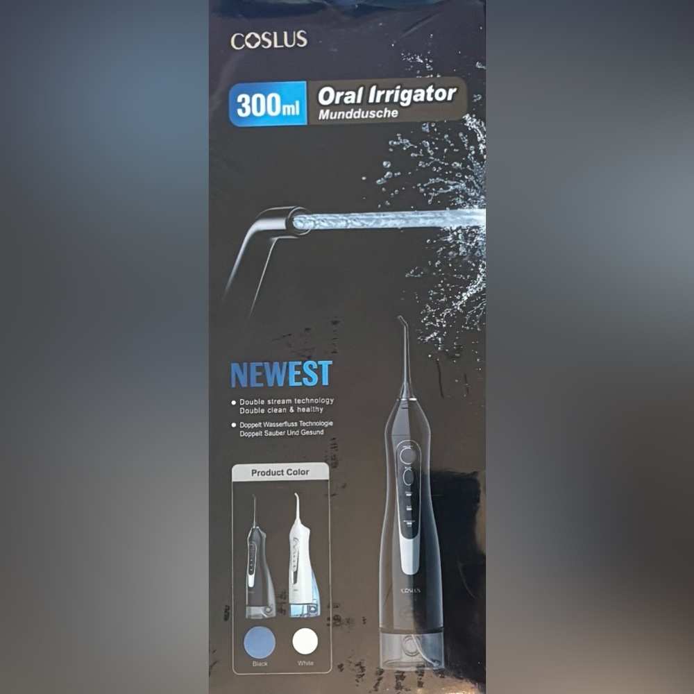 NEW Black Coslus 300ml Oral Irrigator (waterpik) 3 Pressure Modes